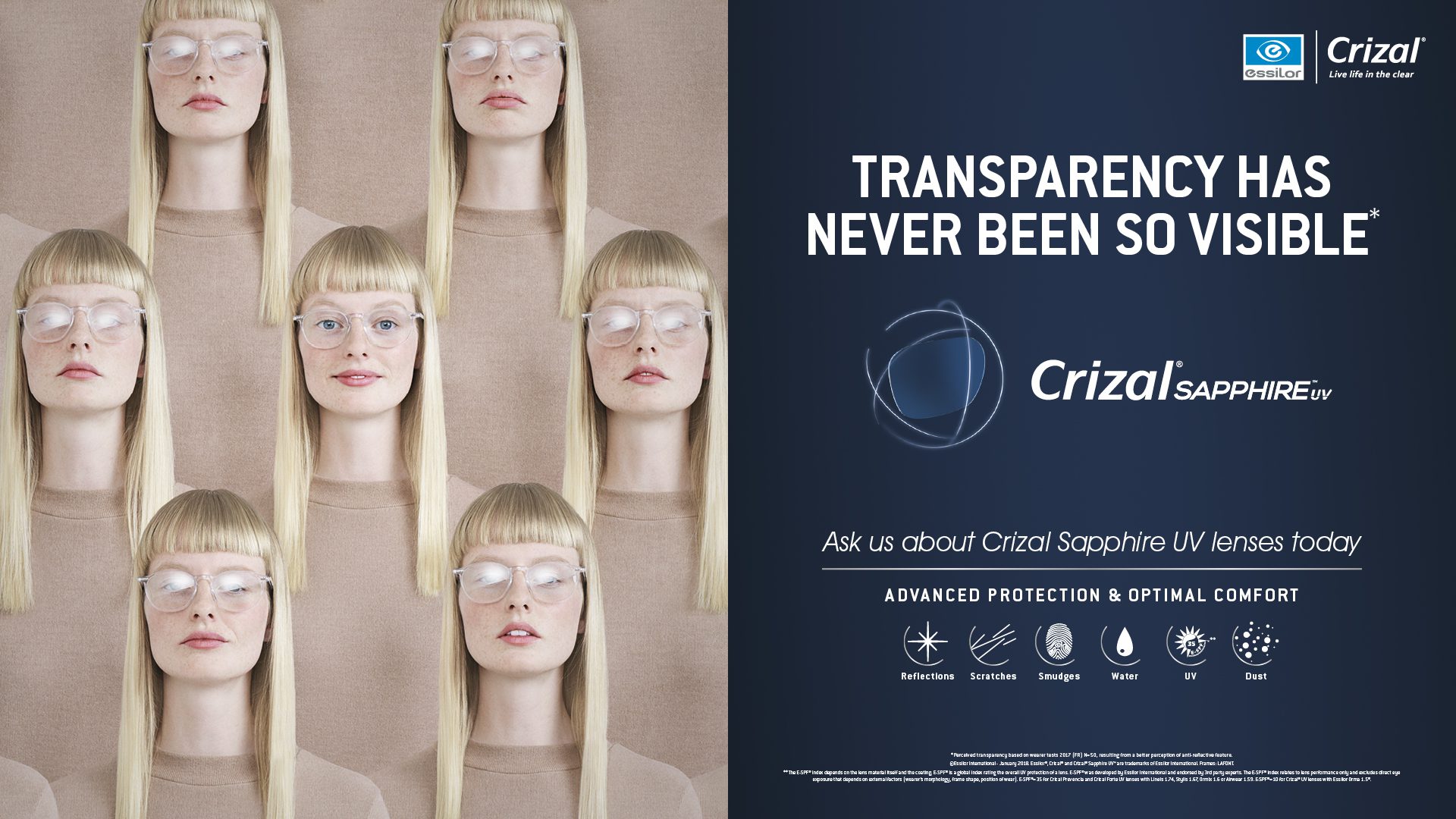 Crizal Sapphire | UV Lenses | McCrystals Opticians | Dungannon